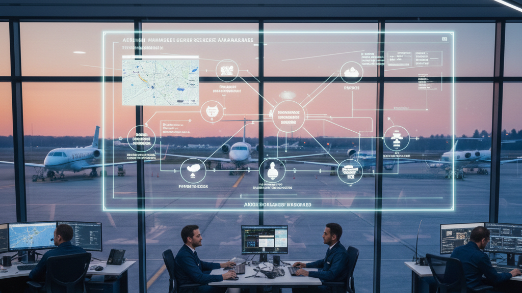 Aviation operations workflow including permits, handling and fuel coordination