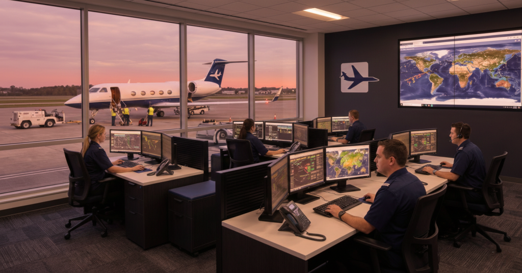 Business aviation operational support and flight coordination